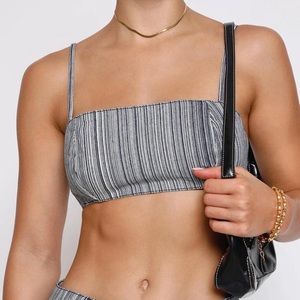Denim Stripe Crop Top